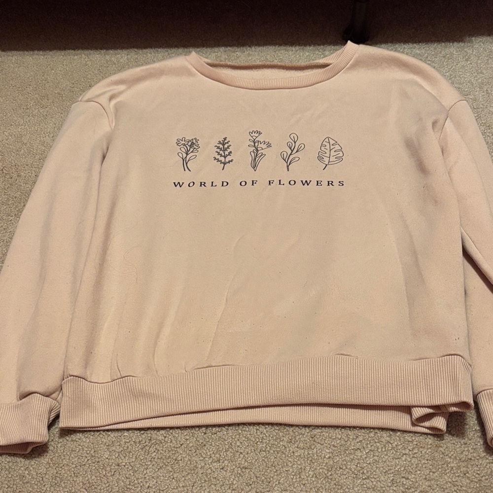 SHEIN Pink 'World of Flowers' Sweater